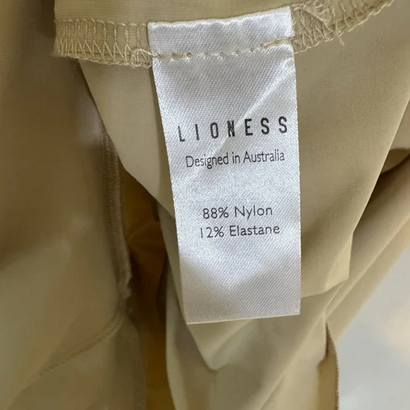 LIONESS Opulence Mini Dress Open Back Side Ruffle Draping Champagne Beige XL - Picture 9 of 10